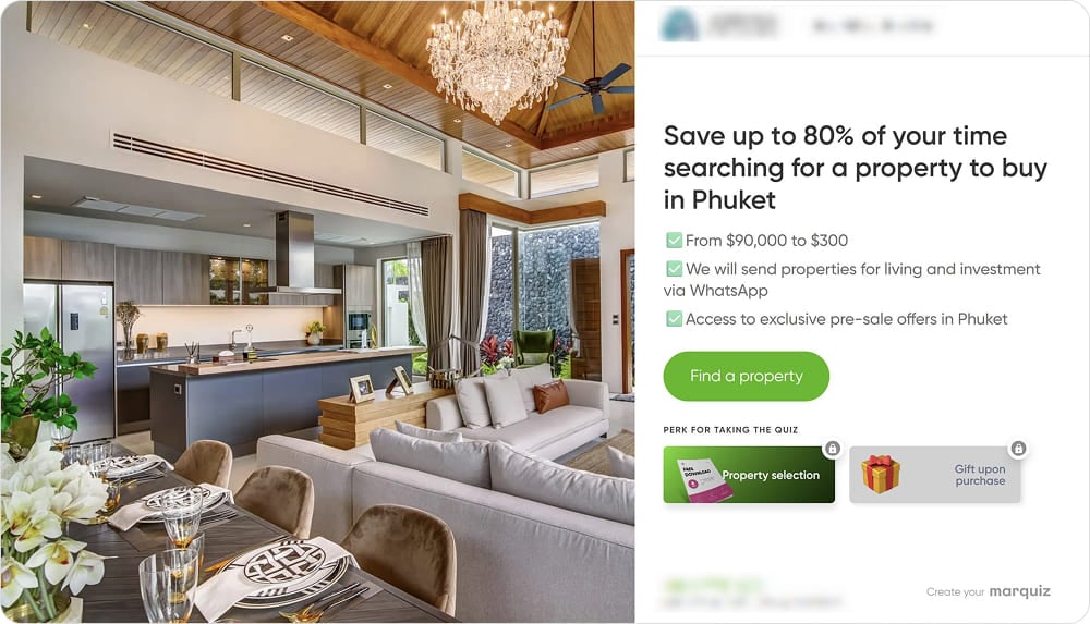 Startseite des Quiz für Apartments