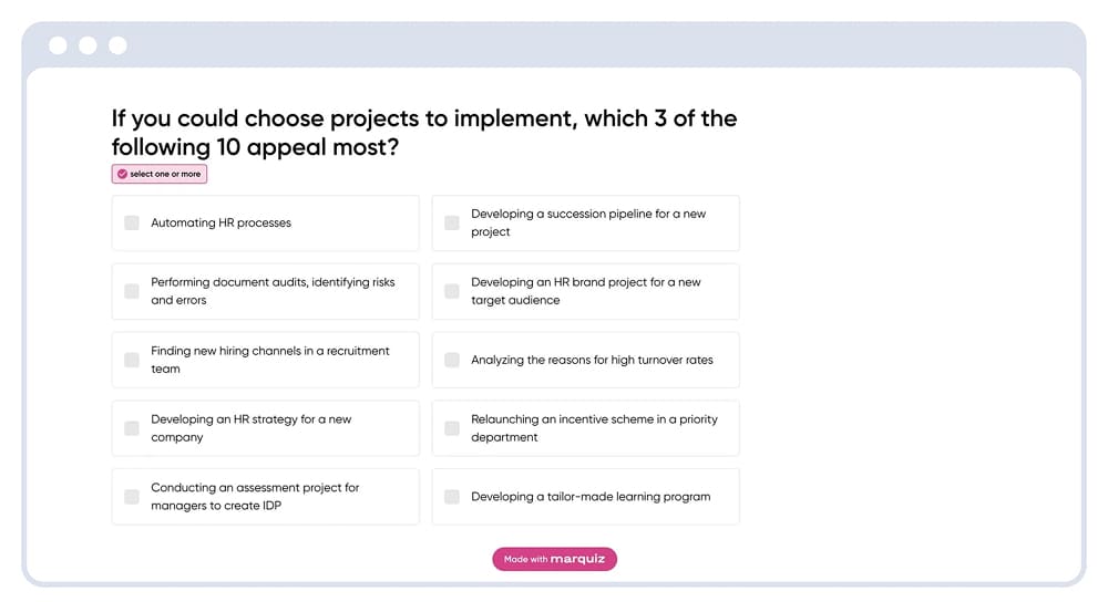Frage zu bevorzugten HR-Projekten
