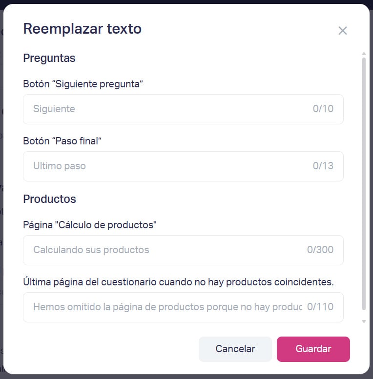 Text change