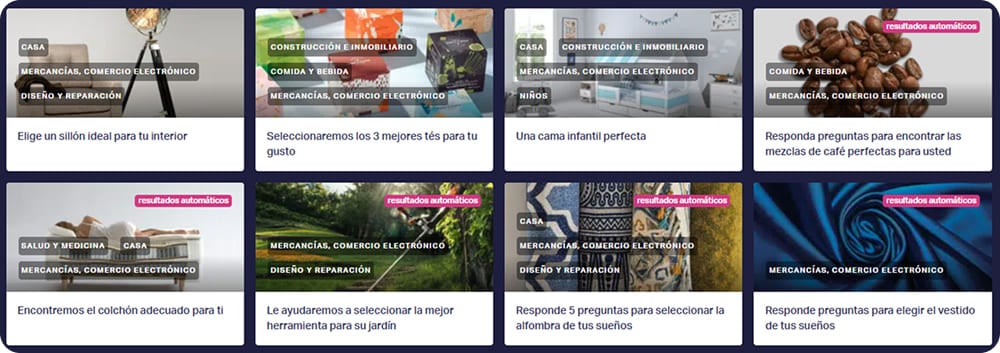 Catálogo de plantillas de cuestionario en Marquiz