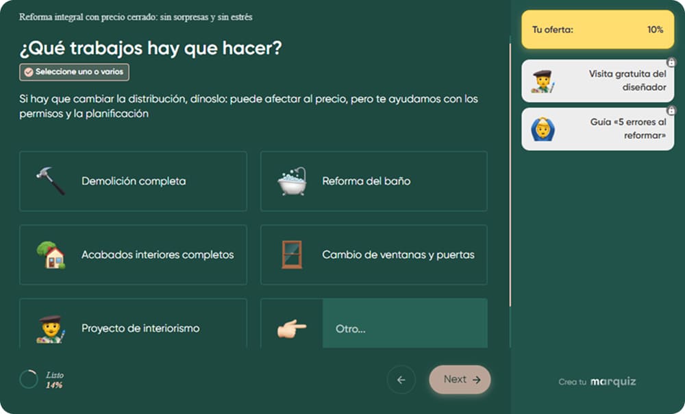 Pregunta de opción múltiple con la opción Otro