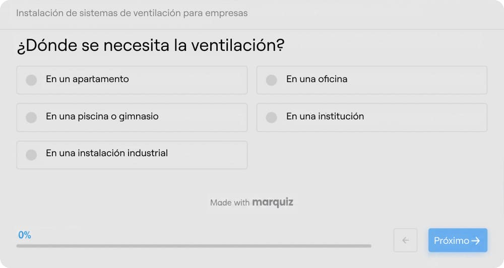 Ramificación en un quiz de ventilación