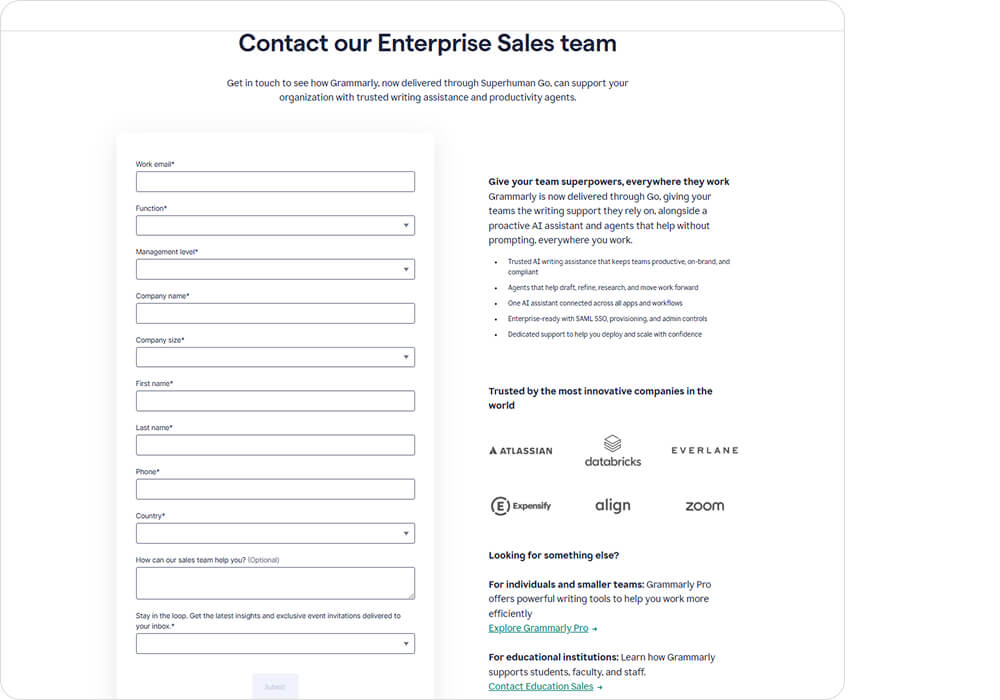 Formulir sales Grammarly