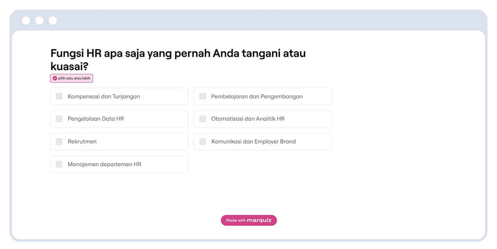 Pertanyaan kuis interaktif