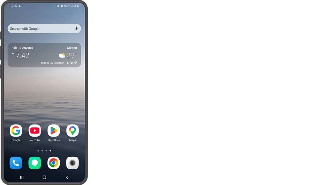 Widget jam dan cuaca di smartphone