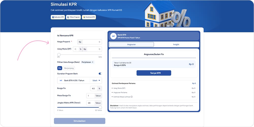 Kalkulator KPR di Rumah123