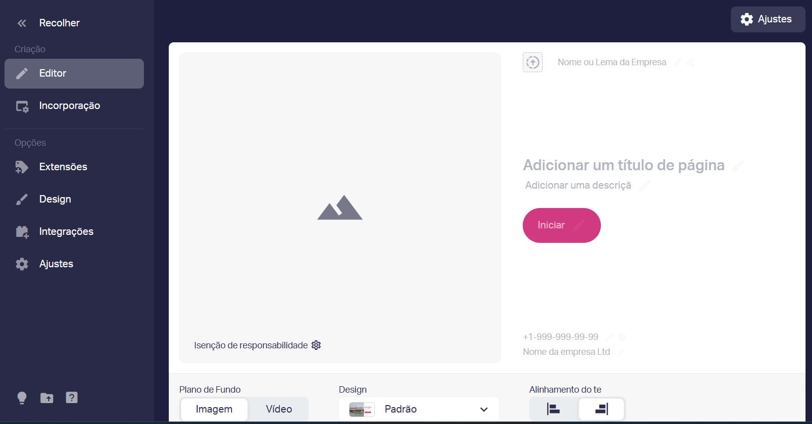 Start page