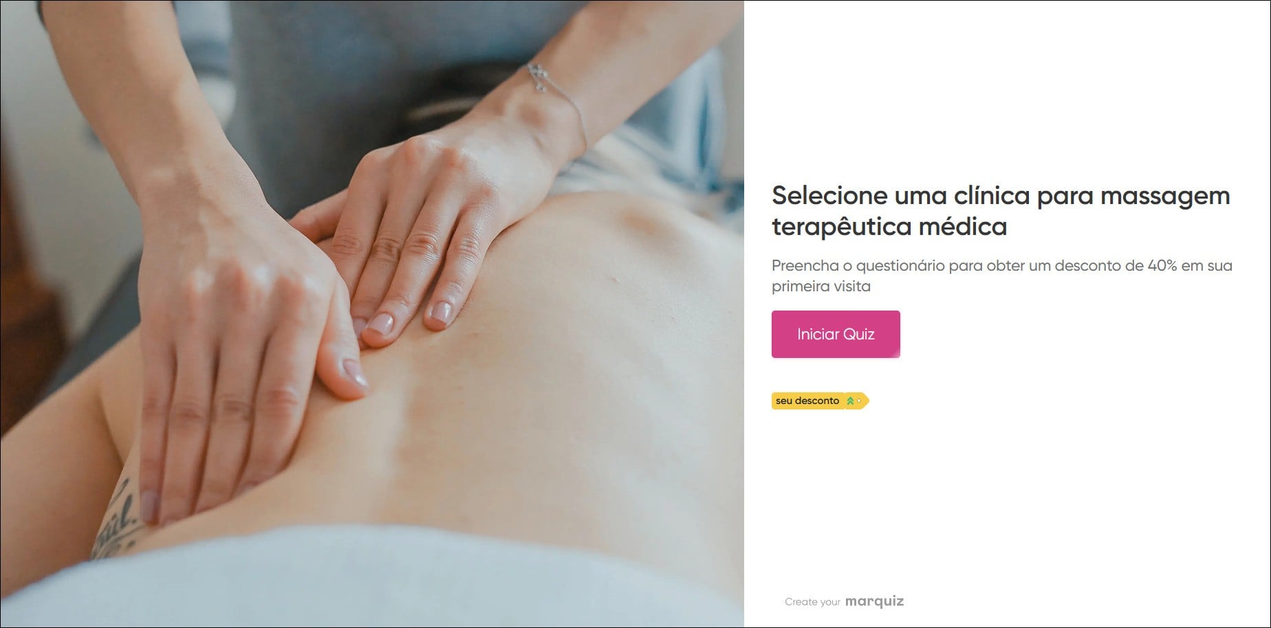 Massage start page