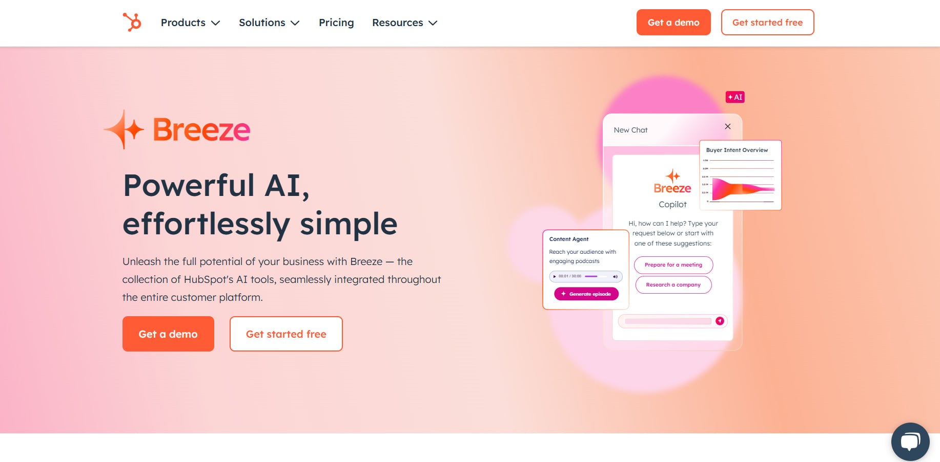 Breeze landing page