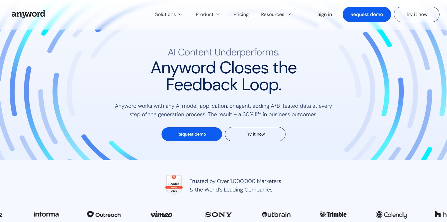 Anyword landing page