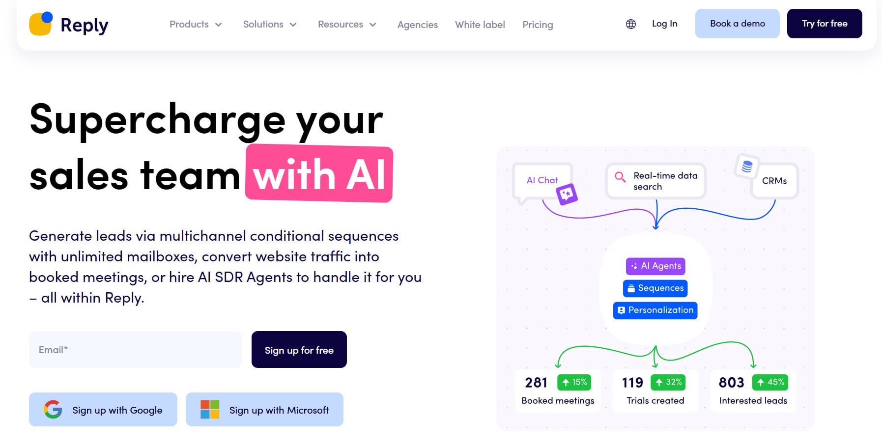 Reply landing page
