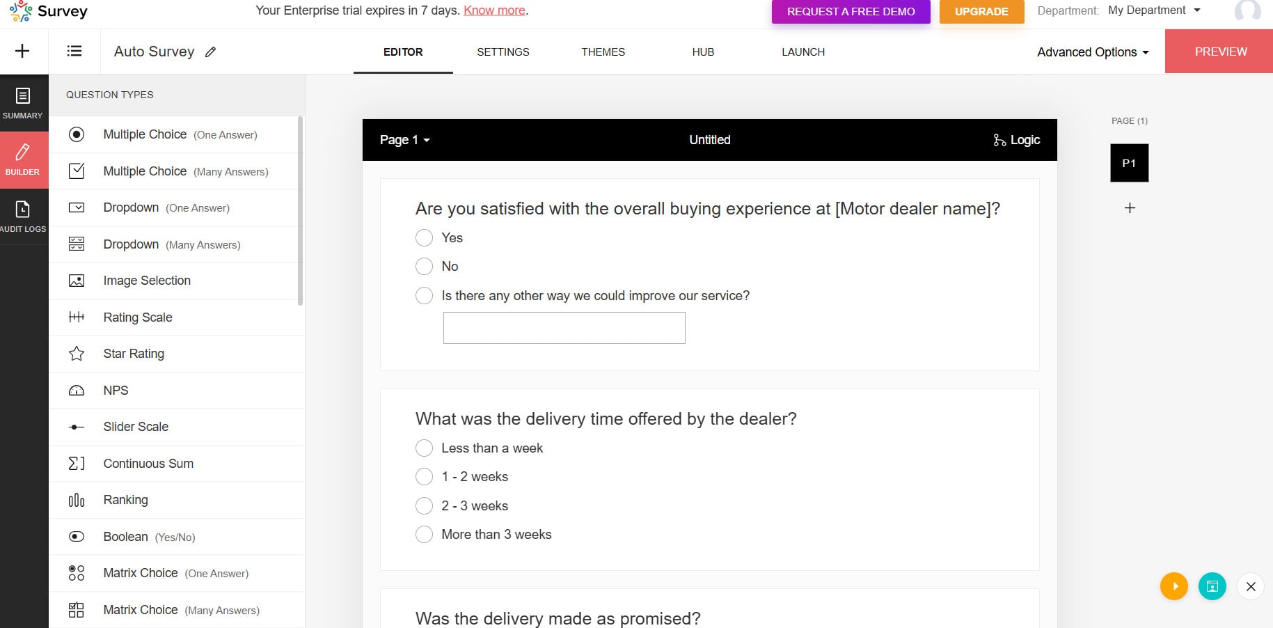 Zoho survey panel