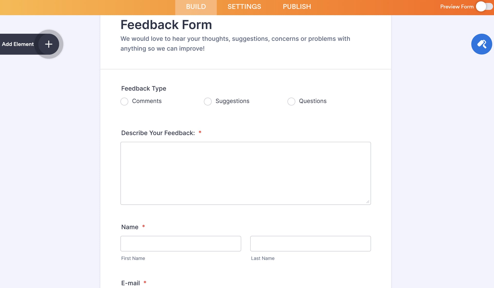 Jotform template