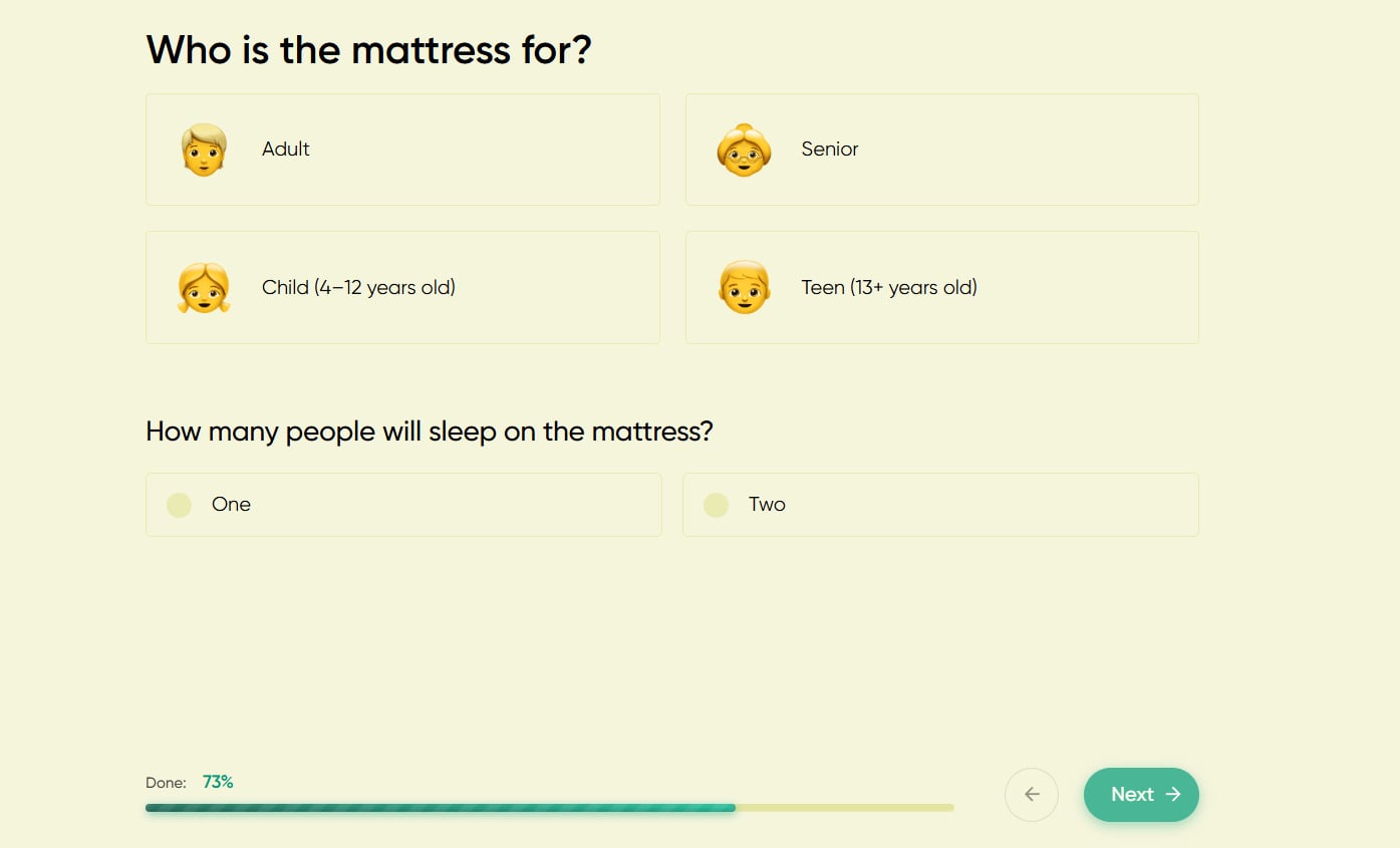 sample question - who is the mattres for?