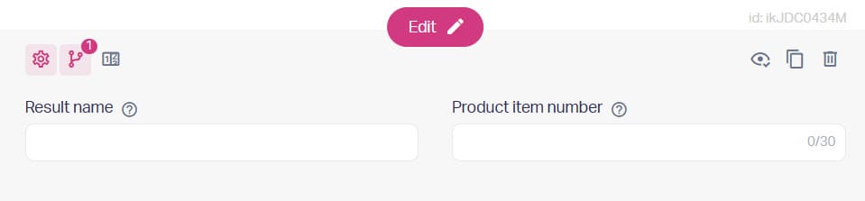 Product item number