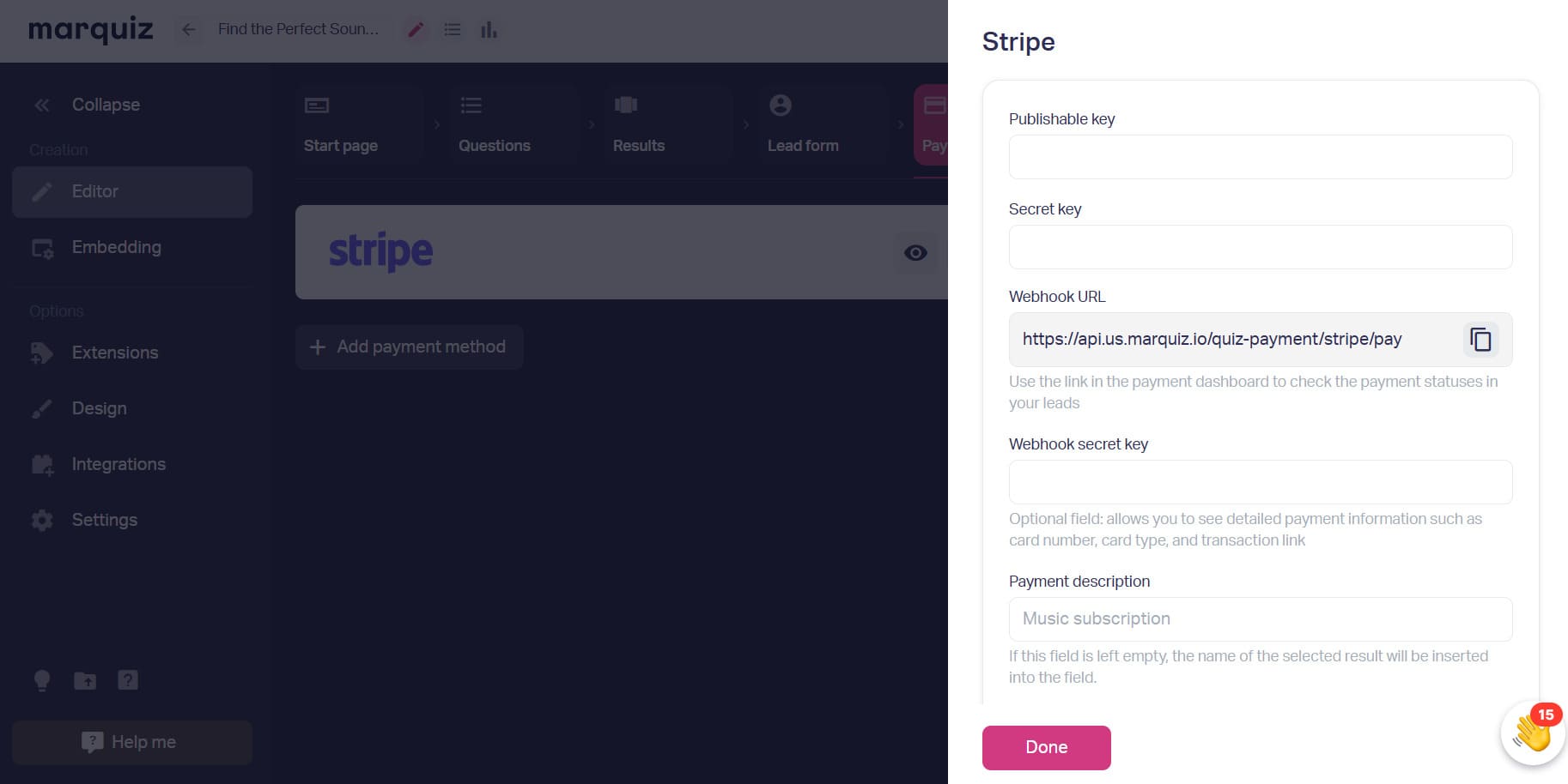 Strpe Integration