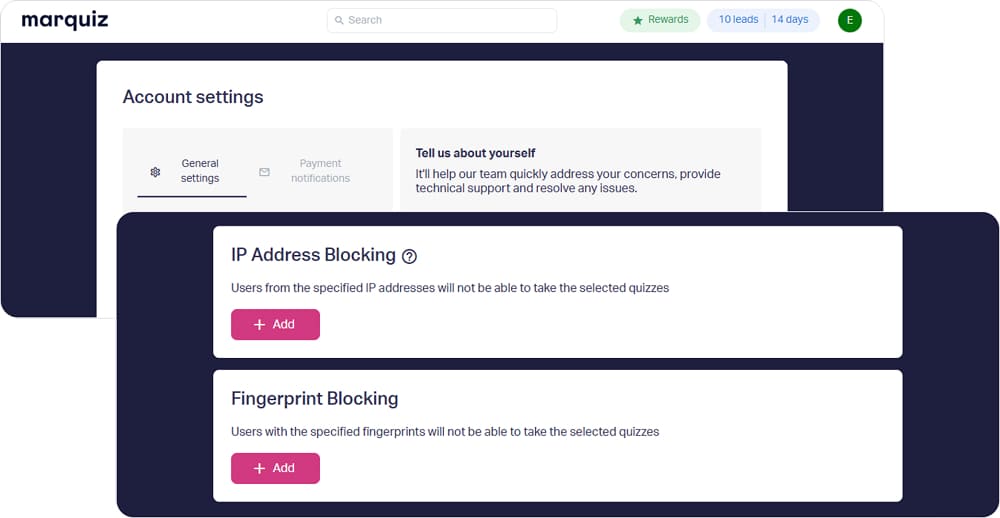 Ip and fingerprint blocking