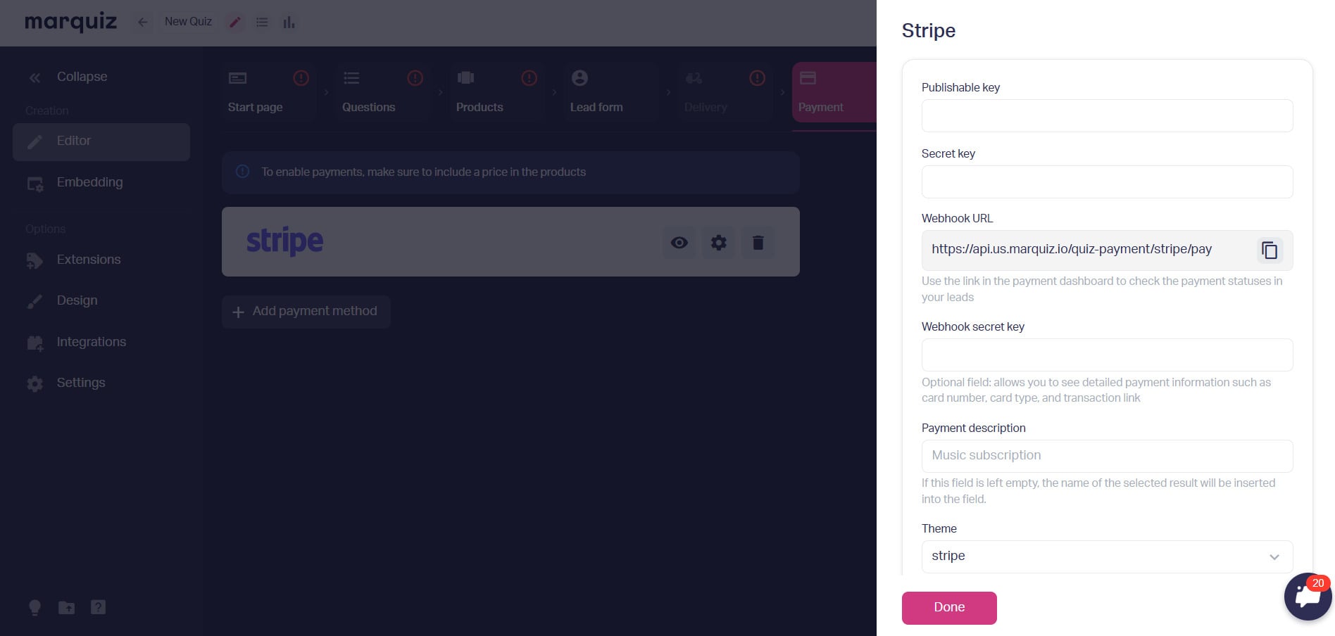 Stripe Integration