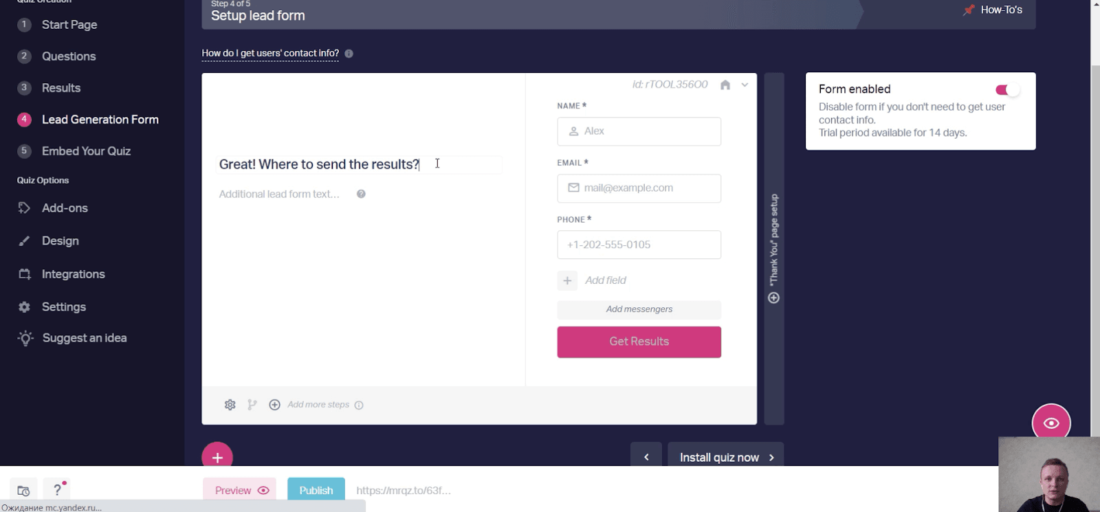 4Q Formula - Lead Form Heading