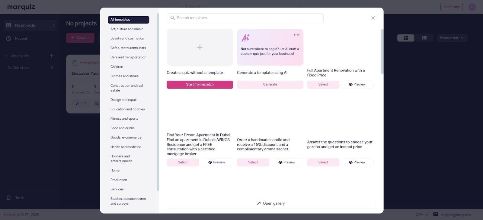 Marquiz templates