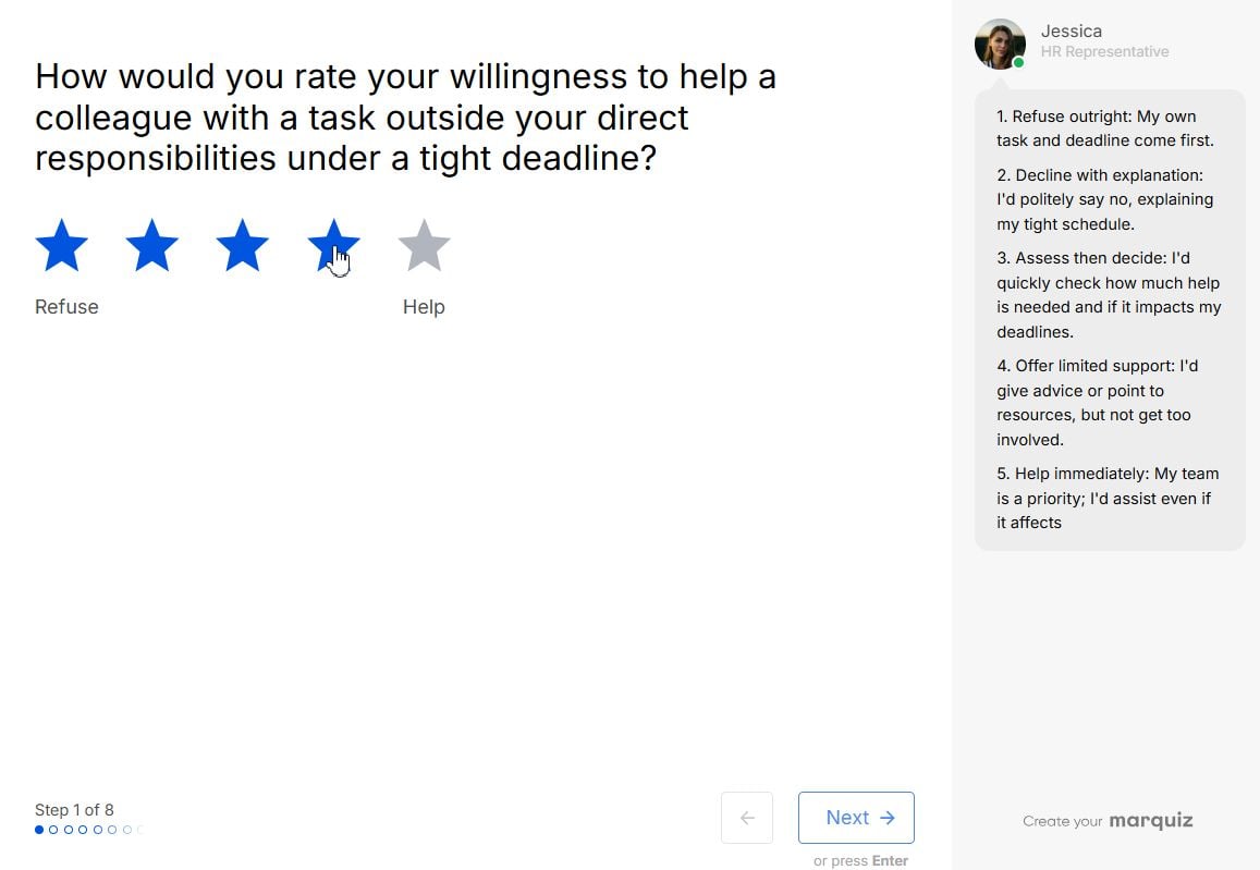 Willingness to help question