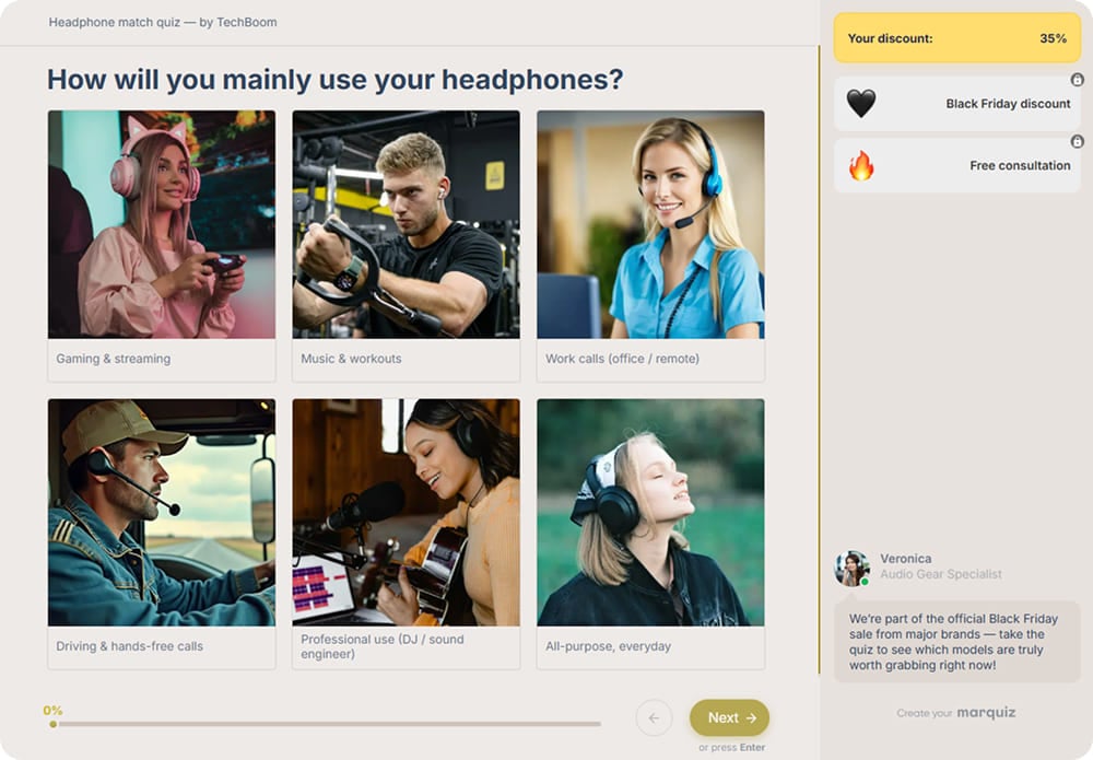 The first question of this quiz is easy and visual: people pick the picture that looks like them