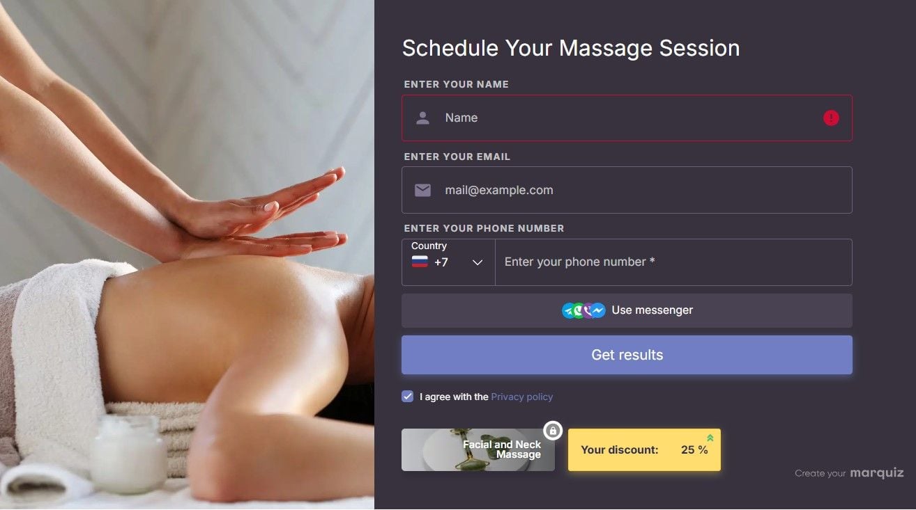 Contact form example