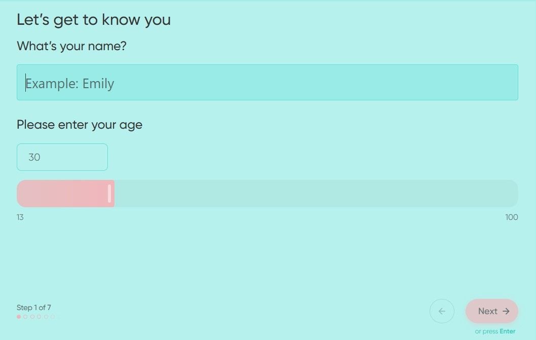 Colorful question page