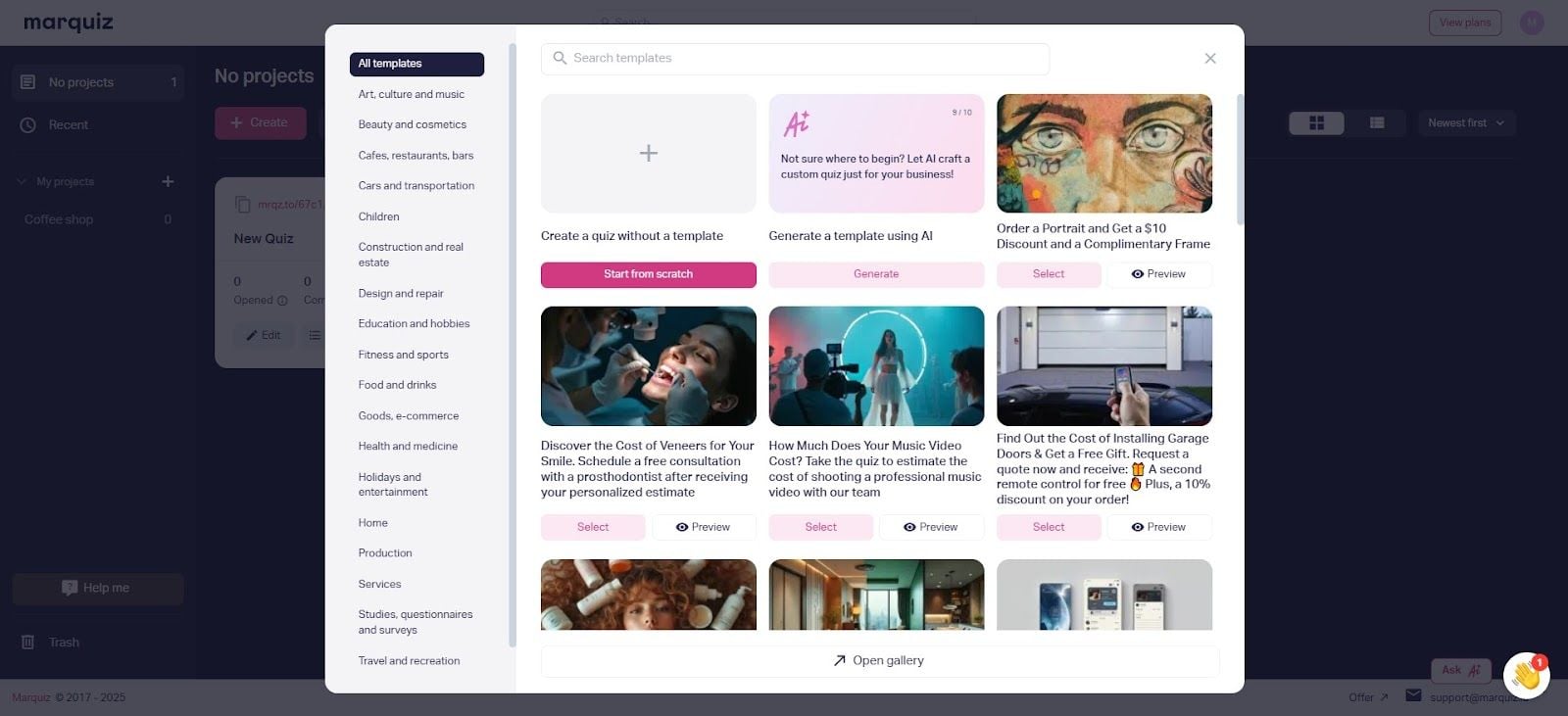 Marquiz templates
