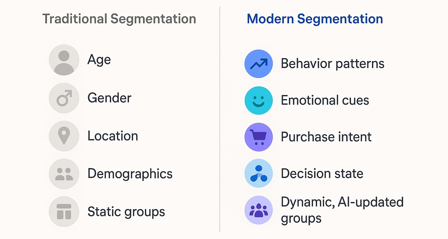 Traditional and modern segmentations