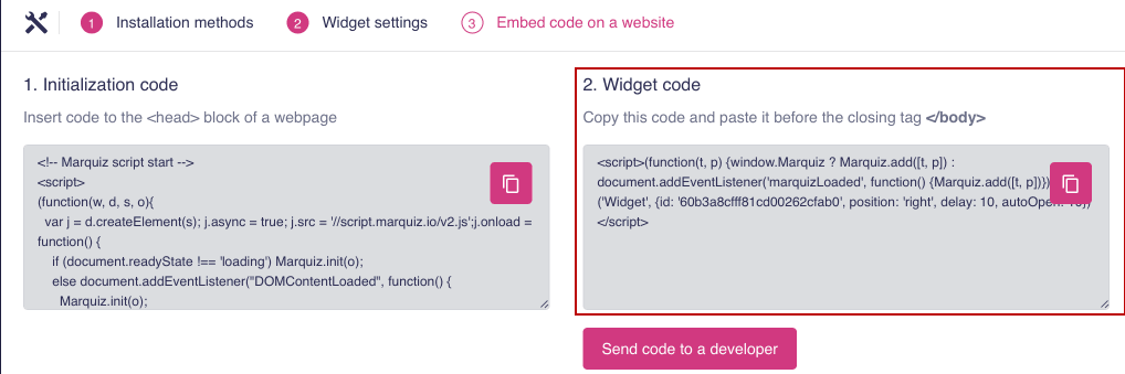 How do I add Marquiz to my site 11