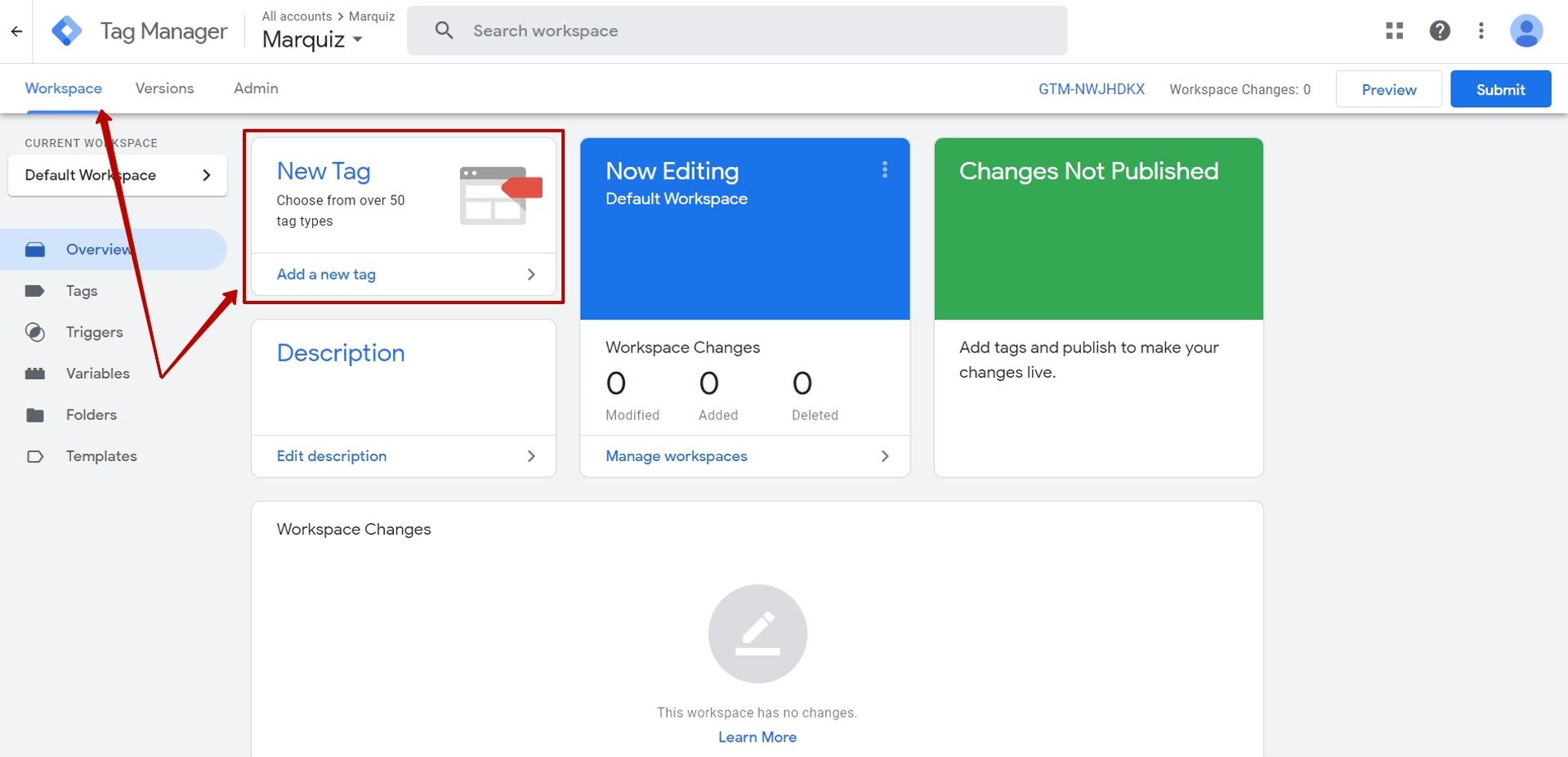 How to add Marquiz to a website using Google Tag Manager (GTM) 1