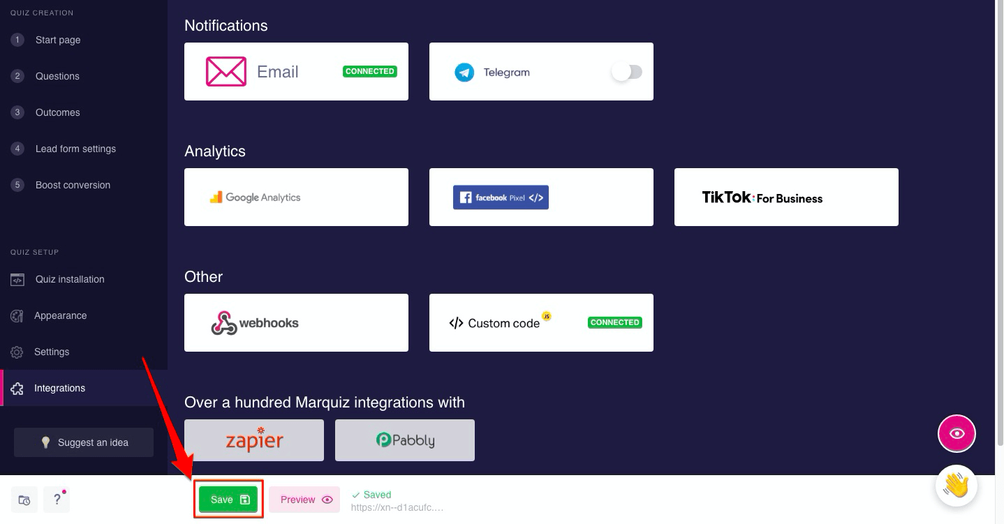 How to add Google Tag Manager (GTM) to Marquiz 3