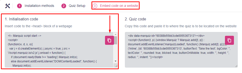How to install Marquiz on Squarespace 3