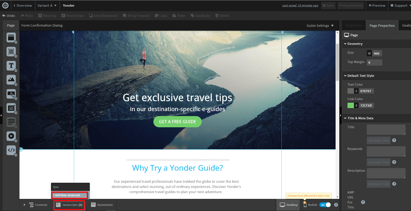 How to install Marquiz on to your Unbounce website 7