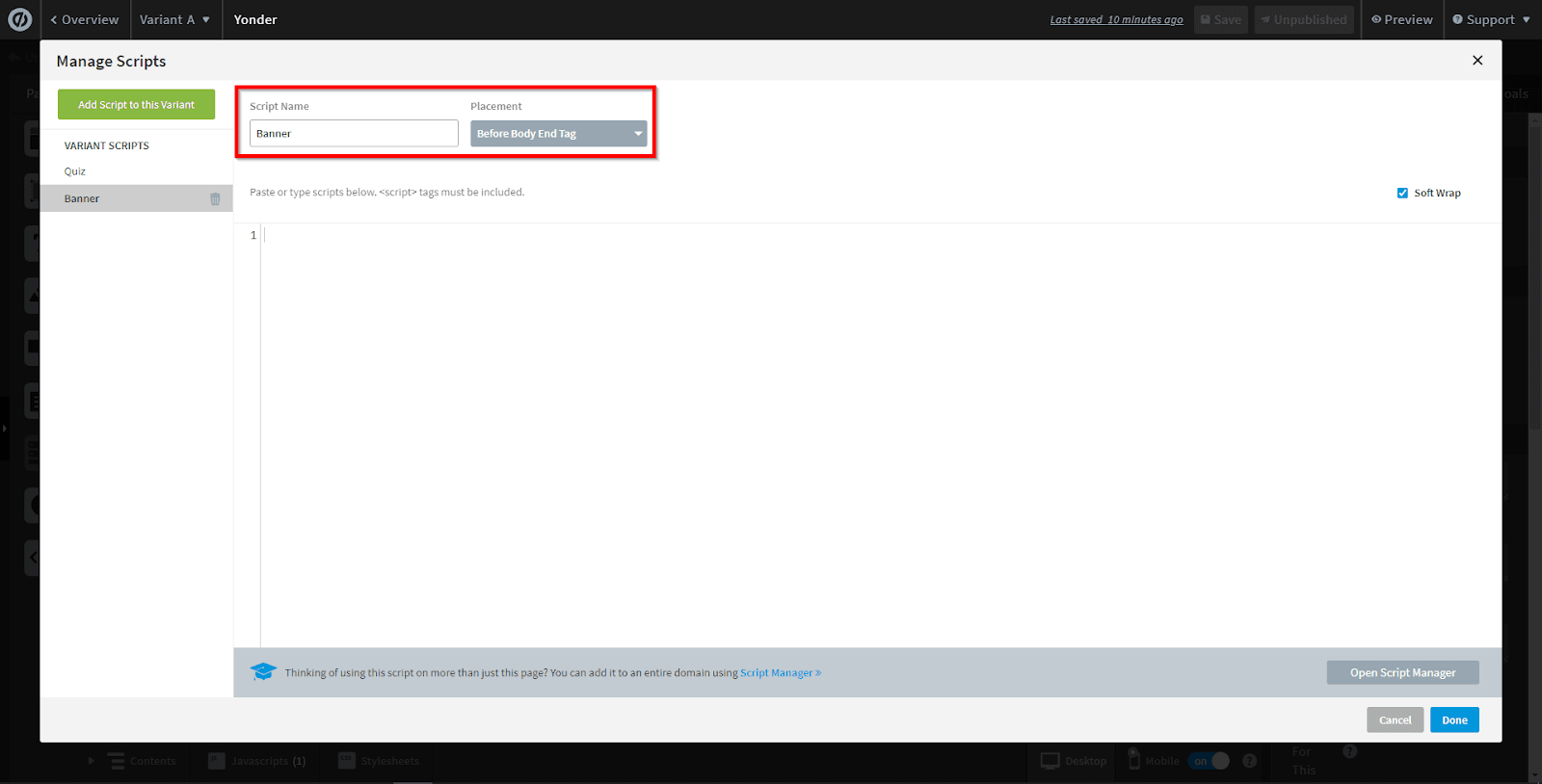 How to install Marquiz on to your Unbounce website 8