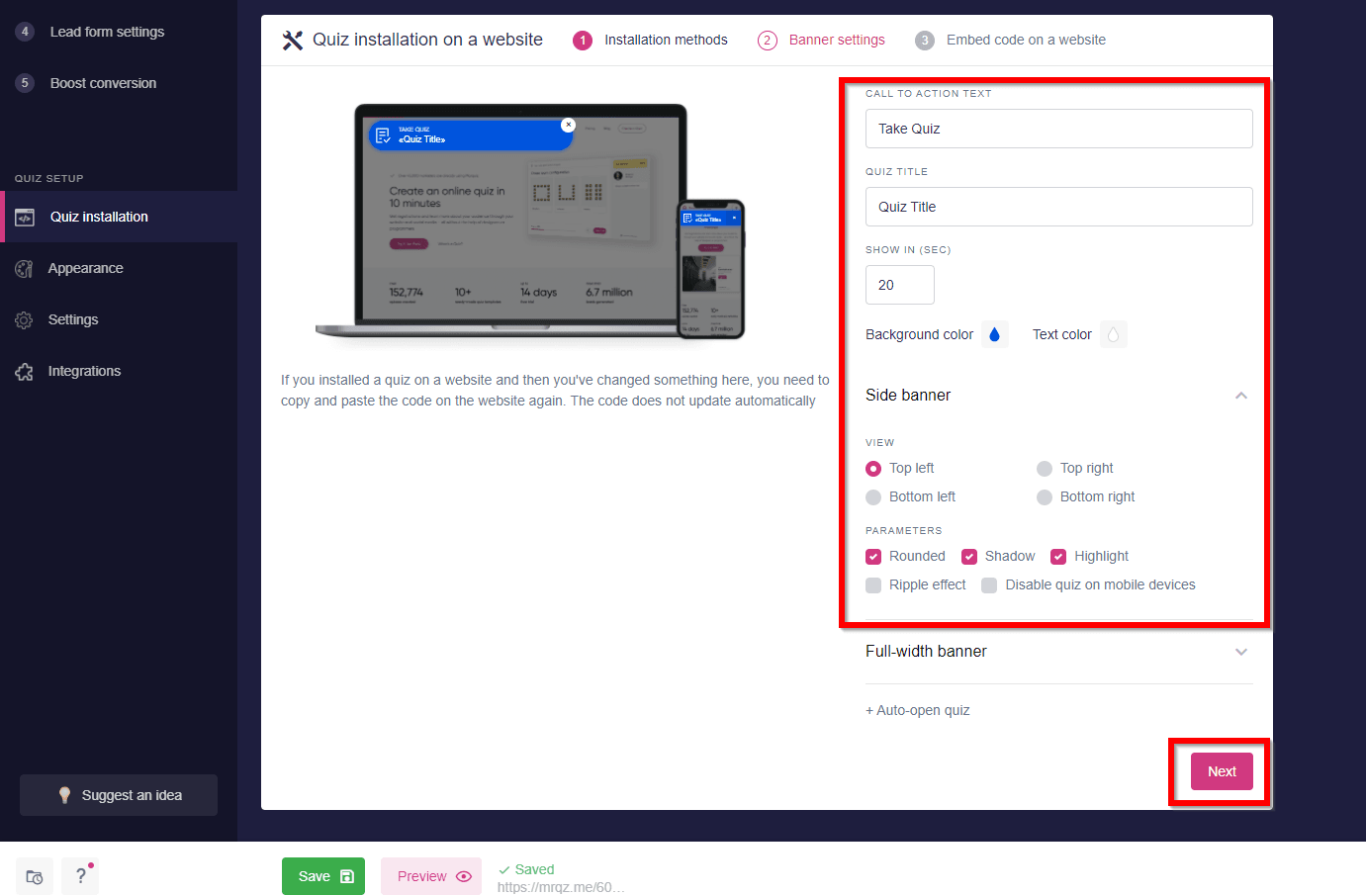 How to install Marquiz on your Leadpages website 7