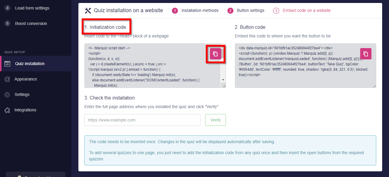 How to install Marquiz on your Leadpages website 18