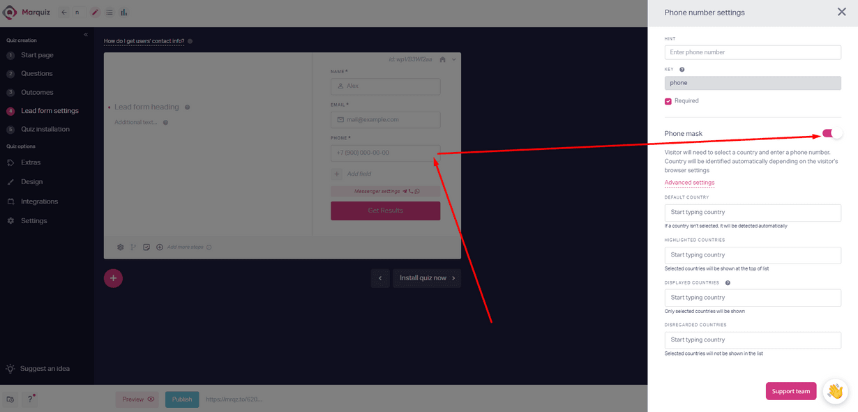 How to integrate Marquiz with GetResponse
