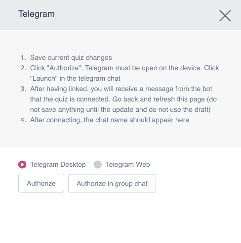 How to integrate Marquiz with Telegram