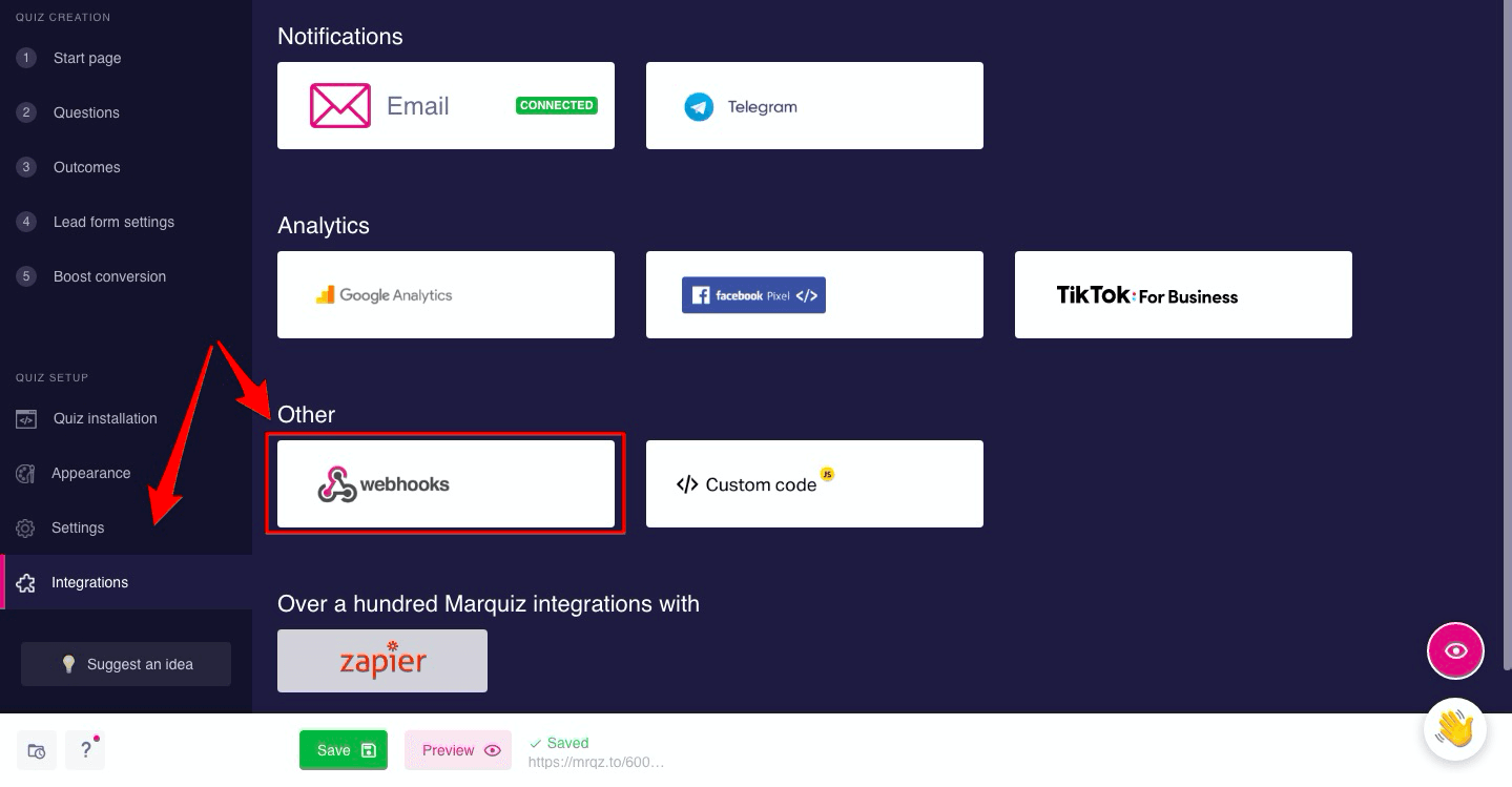 How to easily connect Marquiz with other apps (Webhooks)