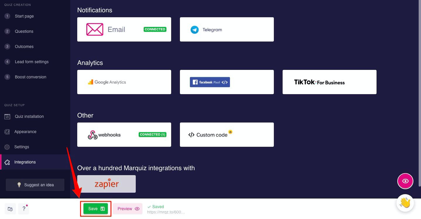 How to easily connect Marquiz with other apps (Webhooks) 3