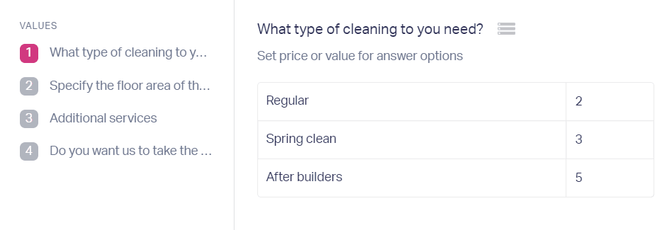 Setting up the calculator in a quiz 2